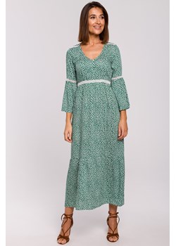 Sukienka maxi z koronkowymi wstawkami - model 1 ze sklepu Cudmoda w kategorii Sukienki - zdjęcie 179655637