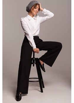 Eleganckie spodnie z szerokimi nogawkami - czarne ze sklepu Cudmoda w kategorii Spodnie damskie - zdjęcie 179655825