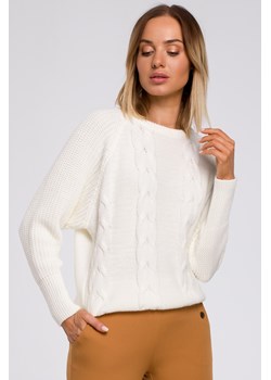 Sweter z szerokimi rękawami - ecru ze sklepu Cudmoda w kategorii Swetry damskie - zdjęcie 179656008