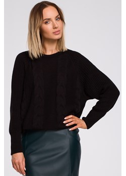 Sweter z szerokimi rękawami - czarny ze sklepu Cudmoda w kategorii Swetry damskie - zdjęcie 179656009