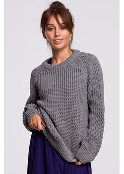 Sweter z dekoltem pod szyję - szary ze sklepu Cudmoda w kategorii Swetry damskie - zdjęcie 179656028