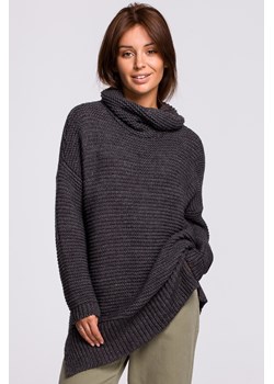 Sweter oversize z golfem - antracytowy ze sklepu Cudmoda w kategorii Swetry damskie - zdjęcie 179656038