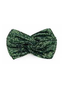Opaska bandana na głowę - zielona-cekiny ze sklepu Cudmoda w kategorii Opaski do włosów - zdjęcie 179656508