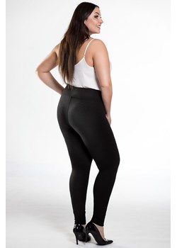 Gładkie elastyczne legginsy plus size - czarne ze sklepu Cudmoda w kategorii Spodnie damskie - zdjęcie 179656988