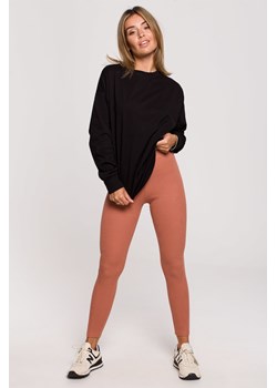 Legginsy z dzianiny prążkowanej - ceglaste - id: 2012696 - marki BeWear - 179657018 Legginsy z dzianiny prążkowanej - ceglaste ze sklepu Cudmoda w kategorii Spodnie damskie - zdjęcie 179657018