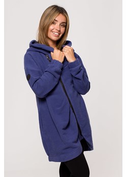 Bluza - tunika z kołnierzem i kapturem - indygo ze sklepu Cudmoda w kategorii Bluzy damskie - zdjęcie 179657019