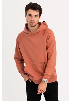 Bluza męska z kapturem i kieszenią kangurek - ceglasta ze sklepu Cudmoda w kategorii Bluzy męskie - zdjęcie 179657055