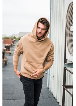 Bluza męska z kapturem i kieszenią kangurek - orzechowa ze sklepu Cudmoda w kategorii Bluzy męskie - zdjęcie 179657057