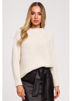 Sweter z golfem - beżowy ze sklepu Cudmoda w kategorii Swetry damskie - zdjęcie 179657119