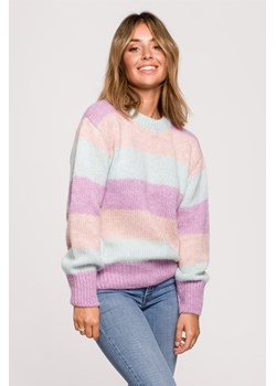 Sweter w pasy wielokolorowe - model 1 ze sklepu Cudmoda w kategorii Swetry damskie - zdjęcie 179657145