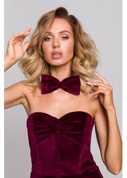 Elegancka mucha welurowa - bordowa ze sklepu Cudmoda w kategorii Dodatki damskie - zdjęcie 179657457