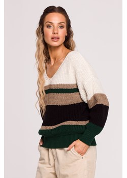 Sweter oversize z dekoltem V - model 1 ze sklepu Cudmoda w kategorii Swetry damskie - zdjęcie 179657739