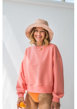 Bluza dresowa ze ściągaczami - koralowa ze sklepu Cudmoda w kategorii Bluzy damskie - zdjęcie 179658106