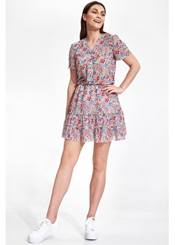Sukienka mini z falbanką - wzór 135 ze sklepu Cudmoda w kategorii Sukienki - zdjęcie 179658127