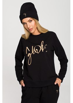Czapka beanie z haftem - czarna ze sklepu Cudmoda w kategorii Czapki zimowe damskie - zdjęcie 179658225
