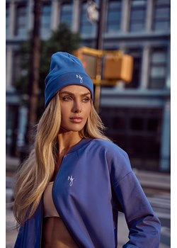 Czapka beanie z haftem - indygo ze sklepu Cudmoda w kategorii Czapki zimowe damskie - zdjęcie 179658228