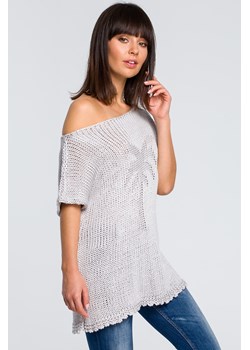 Sweter z palmą - szary ze sklepu Cudmoda w kategorii Swetry damskie - zdjęcie 179658279