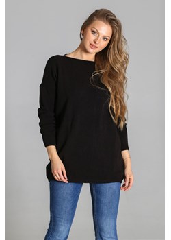 Szeroka bluza dzianinowa - czarna ze sklepu Cudmoda w kategorii Bluzy damskie - zdjęcie 179658518