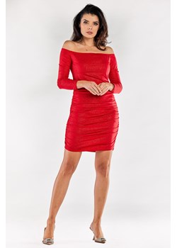 Dopasowana sukienka mini - czerwona ze sklepu Cudmoda w kategorii Sukienki - zdjęcie 179658807