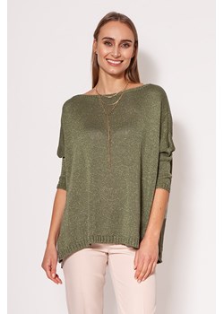 Ciepły sweter damski typu oversize - zielony ze sklepu Cudmoda w kategorii Swetry damskie - zdjęcie 179659339