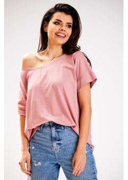 Bluzka damska oversize - różowa ze sklepu Cudmoda w kategorii Bluzki damskie - zdjęcie 179659379