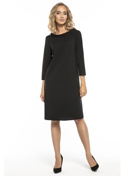Elegancka sukienka z kołnierzykiem - czarna ze sklepu Cudmoda w kategorii Sukienki - zdjęcie 179659725