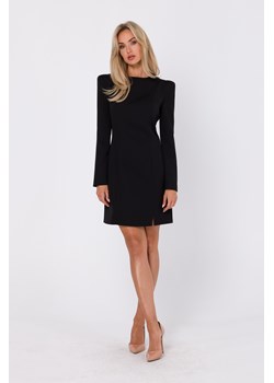 Elegancka sukienka z długim rękawem - czarna ze sklepu Cudmoda w kategorii Sukienki - zdjęcie 179659856