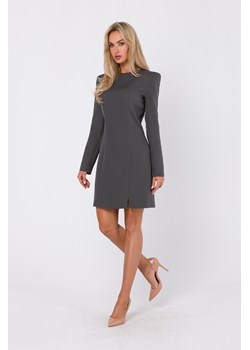 Elegancka sukienka z długim rękawem - khaki - id: 2025021 - marki Moe - 179659858 Elegancka sukienka z długim rękawem - khaki ze sklepu Cudmoda w kategorii Sukienki - zdjęcie 179659858