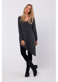 Sweter z asymetrycznym dołem - szary ze sklepu Cudmoda w kategorii Swetry damskie - zdjęcie 179659918
