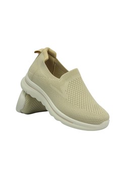 Materiałowe buty damskie sportowe - NEWS 22TX02-4815, beżowe ze sklepu ulubioneobuwie w kategorii Półbuty damskie - zdjęcie 179664008