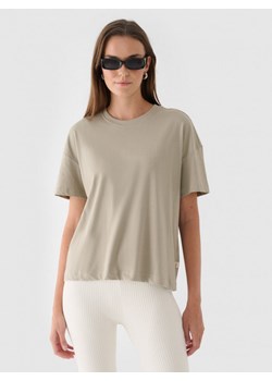 Damski t-shirt basic Outhorn OTHWAW24TTSHF2140 - szary ze sklepu Sportstylestory.com w kategorii Bluzki damskie - zdjęcie 179664238