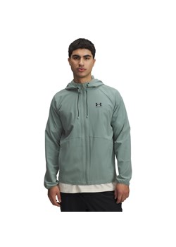 Męska kurtka wiatrówka Under Armour UA Stretch Woven Windbreaker - zielona ze sklepu Sportstylestory.com w kategorii Kurtki męskie - zdjęcie 179664507