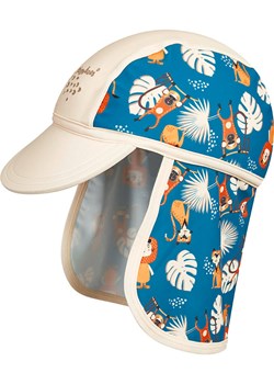 Playshoes Czapka w kolorze niebieskim ze wzorem z osłoną karku ze sklepu Limango Polska w kategorii Czapki dziecięce - zdjęcie 179669819