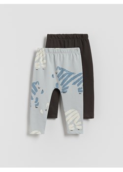 Reserved - Bawełniane legginsy 2 pack - jasnoszary ze sklepu Reserved w kategorii Spodnie chłopięce - zdjęcie 179676286