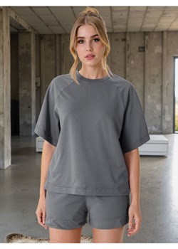 Sinsay - Bluza z krótkim rękawem soft touch - niebieski ze sklepu Sinsay w kategorii Bluzy damskie - zdjęcie 179677216