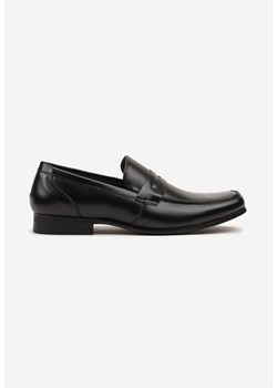 Czarne Półbuty Loafersy ze Skórzaną Wkładką Vevorina ze sklepu born2be.pl w kategorii Buty eleganckie męskie - zdjęcie 179680346