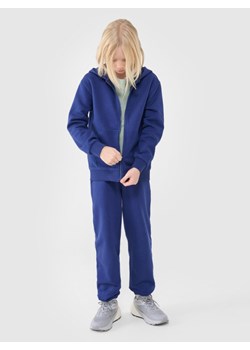 Chłopięca bluza dresowa z kapturem rozpinana 4F 4FJWSS25TSWSM1851 - niebieska ze sklepu Sportstylestory.com w kategorii Bluzy chłopięce - zdjęcie 179685009