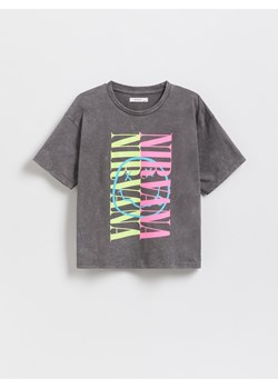 Reserved - T-shirt Nirvana - ciemnoszary ze sklepu Reserved w kategorii Bluzki dziewczęce - zdjęcie 179689136