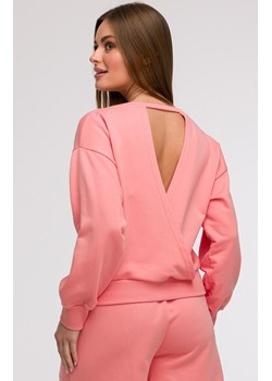 Bluza damska z otwartymi plecami koralowa B293, Kolor koralowy, Rozmiar L, BeWear ze sklepu Primodo w kategorii Bluzy damskie - zdjęcie 179692279