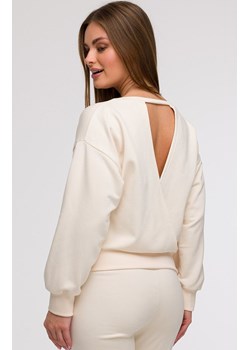 Bluza damska z otwartymi plecami waniliowa B293, Kolor waniliowy, Rozmiar L, BeWear ze sklepu Primodo w kategorii Bluzy damskie - zdjęcie 179692299