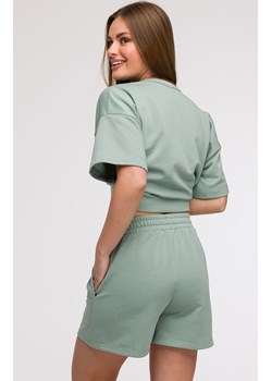 Bluza damska oversize z krótkimi rękawami miętowa B294, Kolor miętowy, Rozmiar 2XL/3XL, BeWear ze sklepu Primodo w kategorii Bluzki damskie - zdjęcie 179692319
