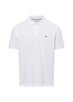 Gant Męska koszulka polo Mężczyźni Bawełna biały jednolity ze sklepu vangraaf w kategorii T-shirty męskie - zdjęcie 179695406
