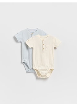 Reserved - Bawełniane body 2 pack - złamana biel ze sklepu Reserved w kategorii Body niemowlęce - zdjęcie 179696427