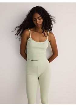 Reserved - Bawełniane legginsy - jasnozielony ze sklepu Reserved w kategorii Spodnie damskie - zdjęcie 179697189