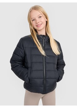 Dziewczęca kurtka puchowa pikowana 4F 4FJWSS25TDJAF515  - czarna ze sklepu Sportstylestory.com w kategorii Kurtki dziewczęce - zdjęcie 179708025