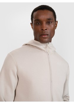 Męska bluza dresowa rozpinana z kapturem 4F 4FWSS25TSWSM1548 - beżowa ze sklepu Sportstylestory.com w kategorii Bluzy męskie - zdjęcie 179708297