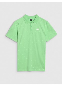 Męska koszulka polo z nadrukiem 4F 4FRSS25TPTSM634 - zielona ze sklepu Sportstylestory.com w kategorii T-shirty męskie - zdjęcie 179708747