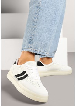 Białe Sneakersy z Geometrycznym Wzorem Sadeane ze sklepu born2be.pl w kategorii Buty sportowe damskie - zdjęcie 179713905