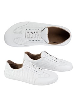 Półbuty męskie barefoot skórzane minimalistyczne model 0742WK tłoczone białe ze sklepu butyolivier w kategorii Półbuty męskie - zdjęcie 179715418