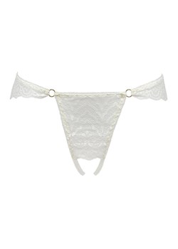 Passion stringi koronkowe otwarte białe LYRIA, Kolor biały, Rozmiar 2XL/3XL, Passion ze sklepu Intymna w kategorii Majtki damskie - zdjęcie 179719896